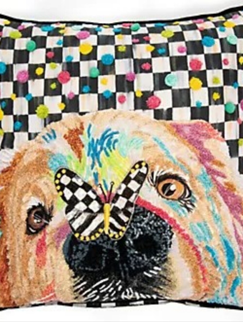 MacKenzie-Childs Puppy Dot Throw Pillow